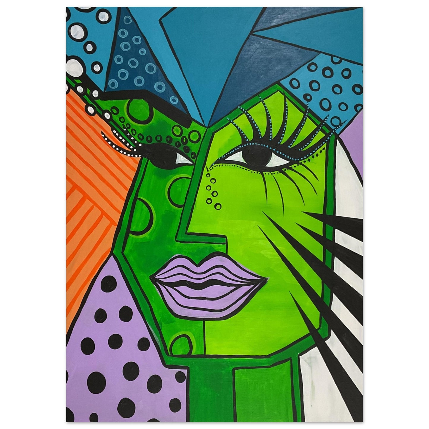 Kunstdruck mit dem Titel "Purple Kips Woman" von ZeniArt