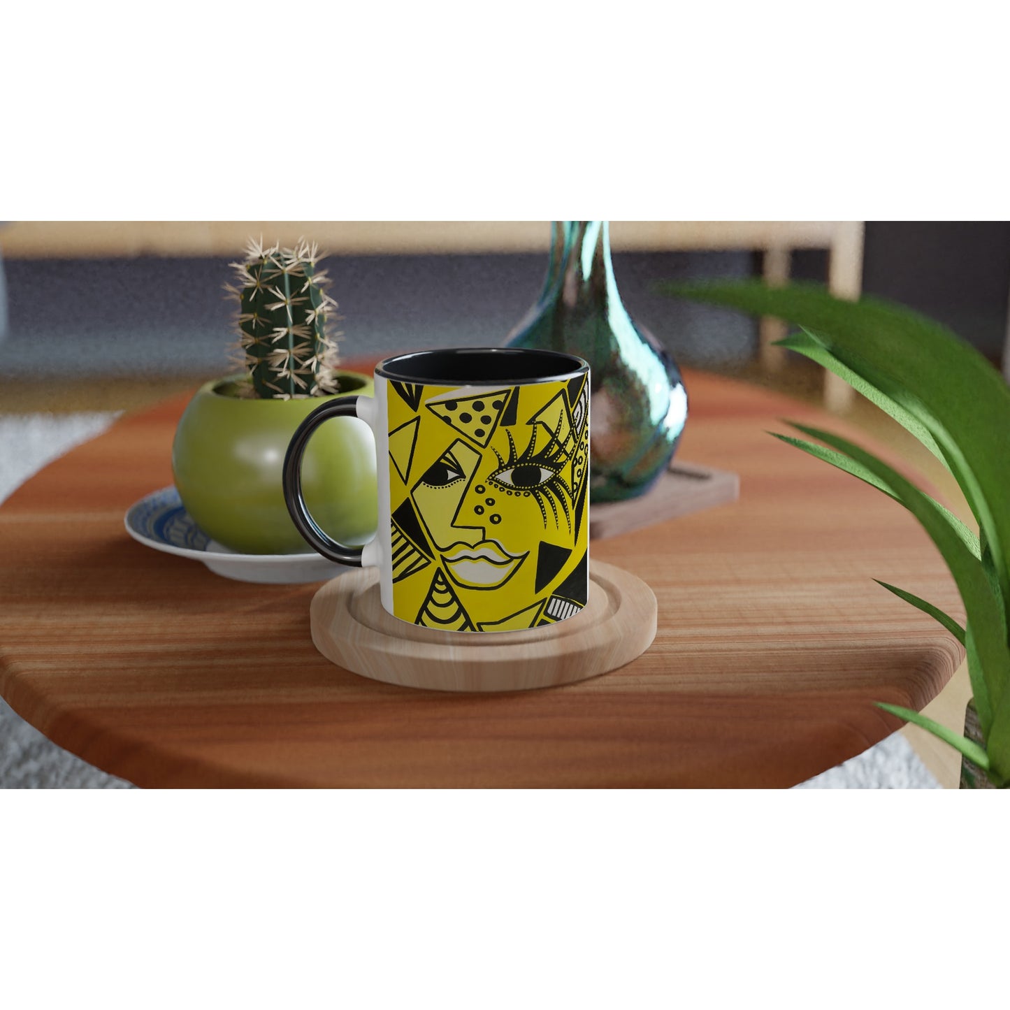 Keramikbecher ZeniArt - Cheetah Woman 300 ml
