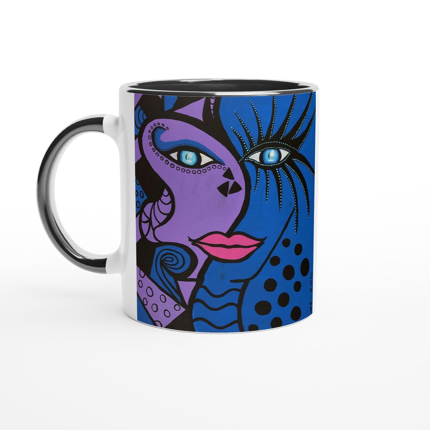 Cobra Woman Motivaufnahme von der linken Seite eines Bechers von ZeniArt