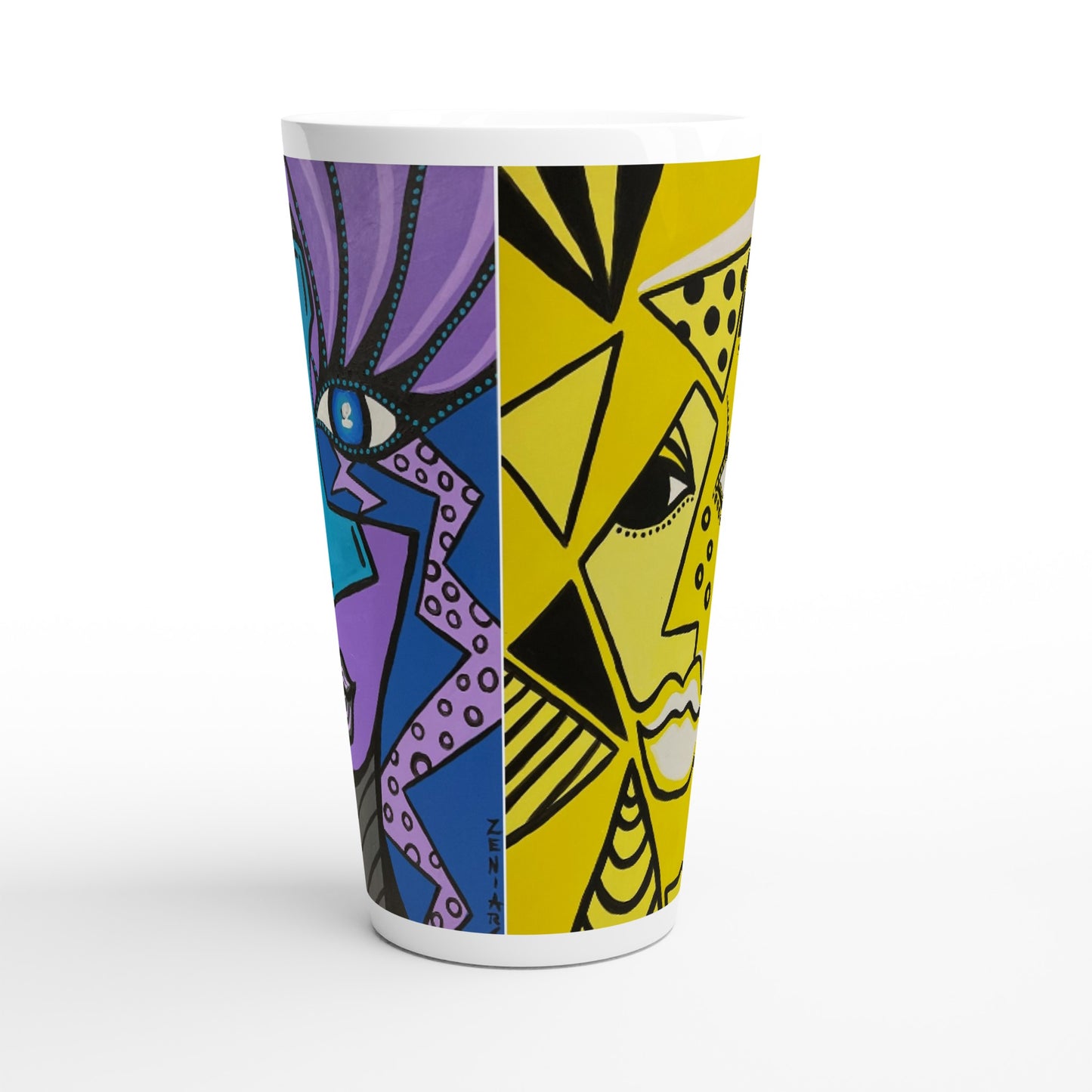 Weiße Latte-Tasse Woman of Thors Hammer/Cheetah Woman 17oz