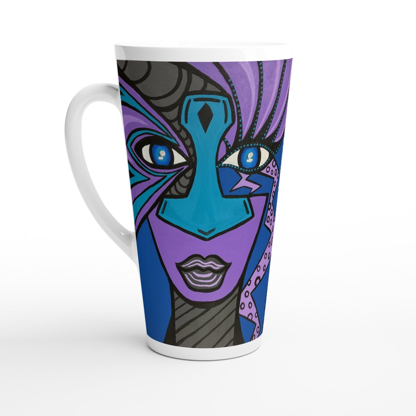 Weiße Latte-Tasse Woman of Thors Hammer/Cheetah Woman 17oz