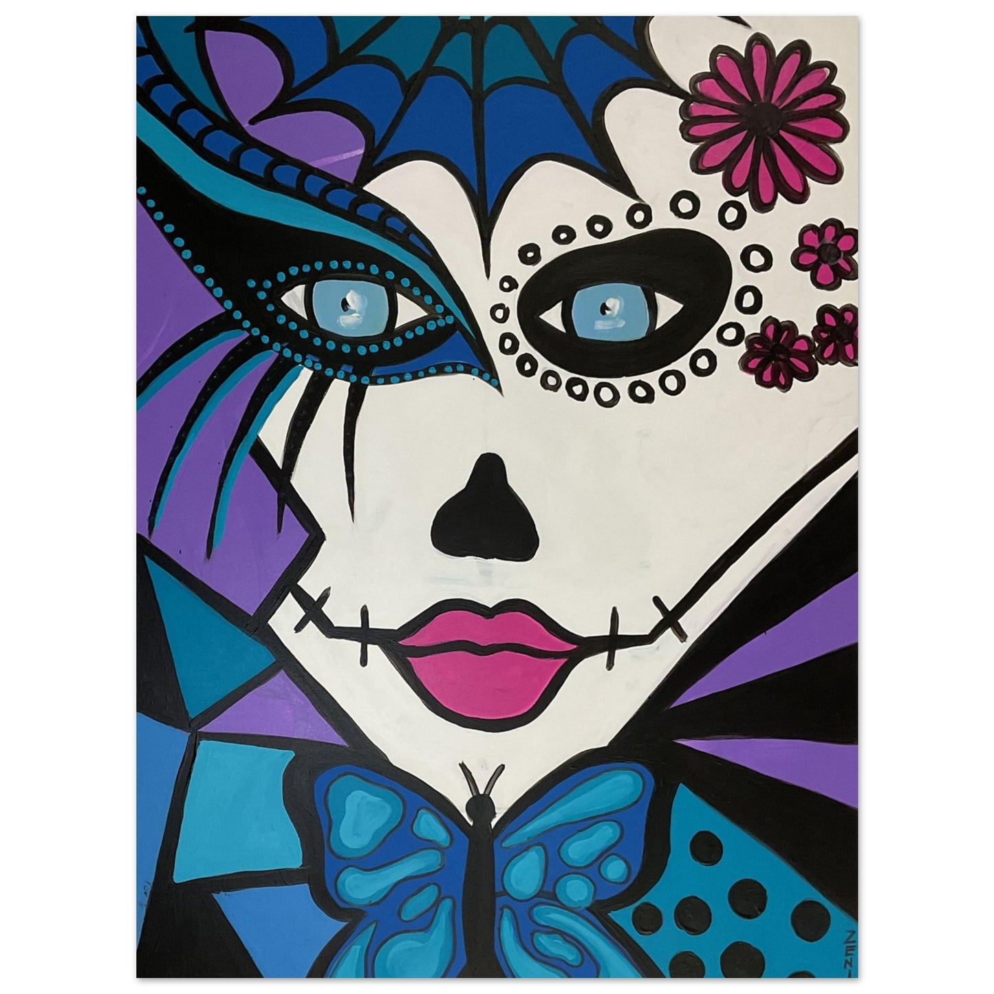 Aufnahme des Mictecacihuatl Woman Premium Poster auf mattem Papier der Künstlerin ZeniArt