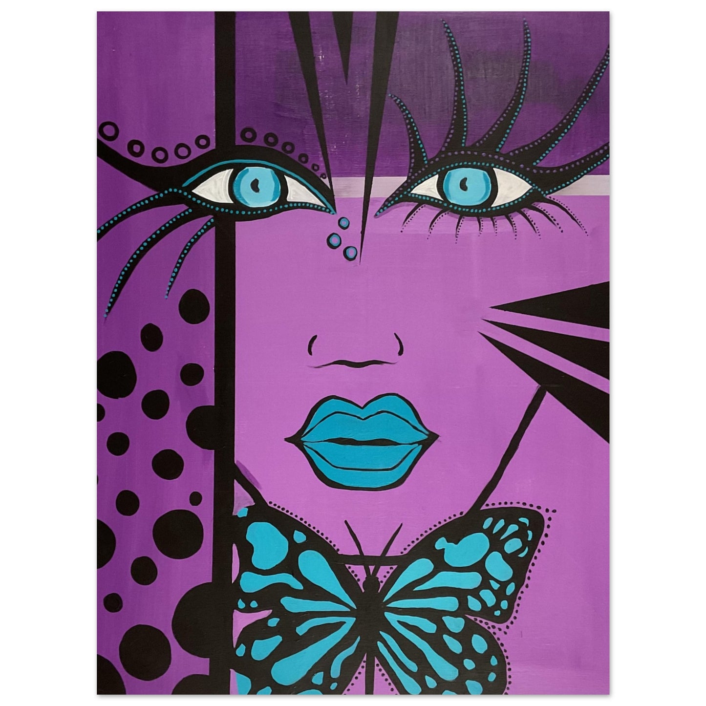 Hier sehen wir den Kunstdruck Purple Butterfly Woman von ZeniArt