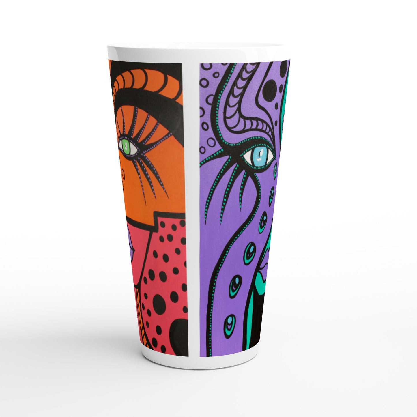 Weiße Latte-Tasse Woman of Lust/Peacock Woman17oz