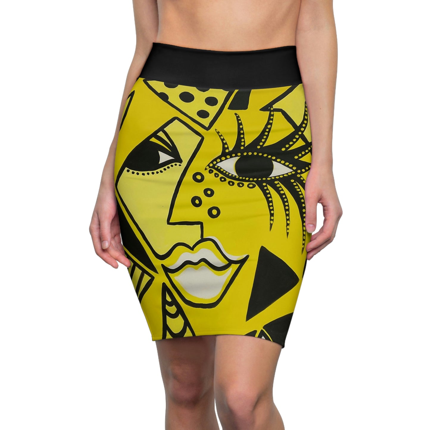 Vordere Aufnahme des Bleistiftrock Cheetah Woman / Blue Owl Woman der Marke Zeniart
