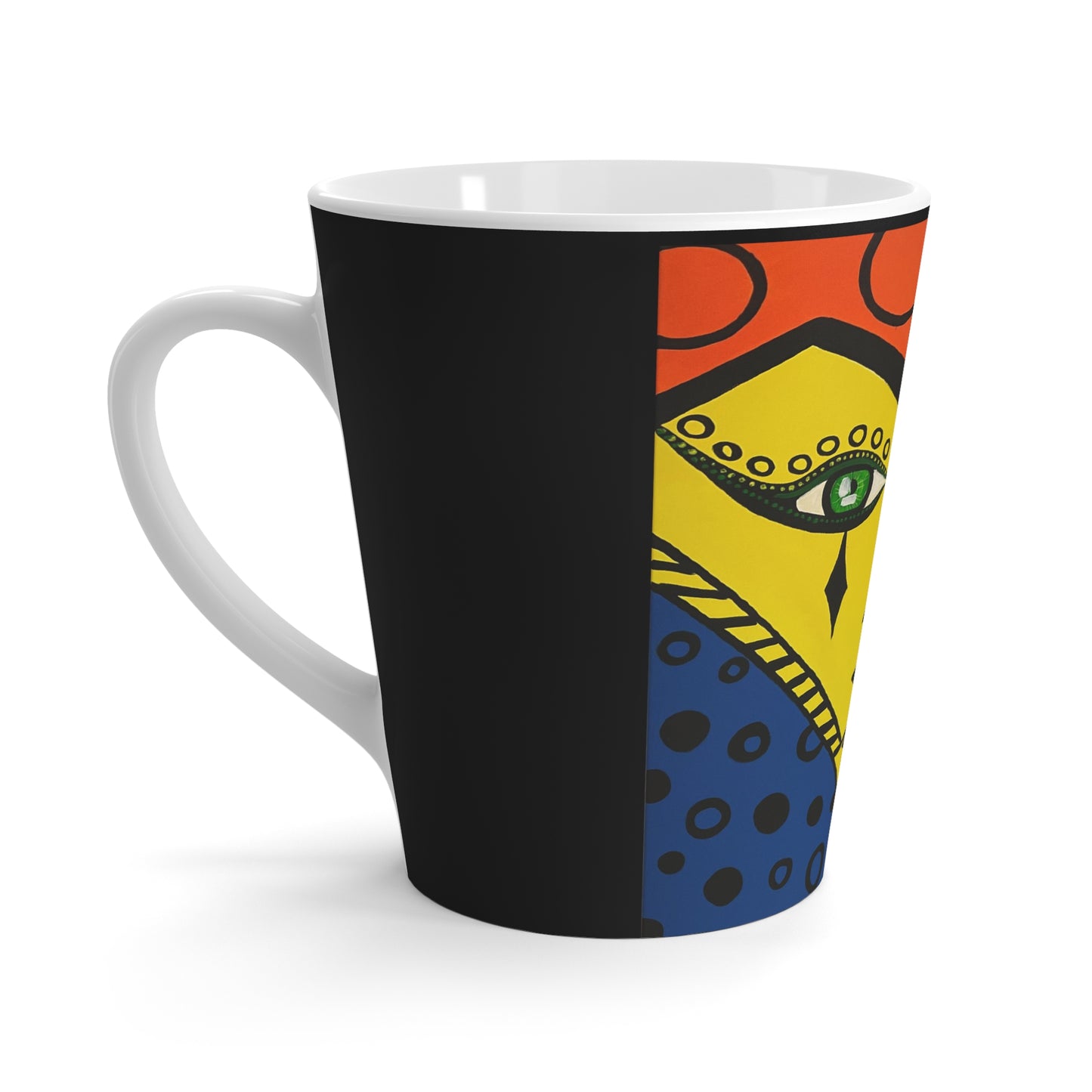 linke Seitenansicht der Orange Woman Tasse von ZeniArt