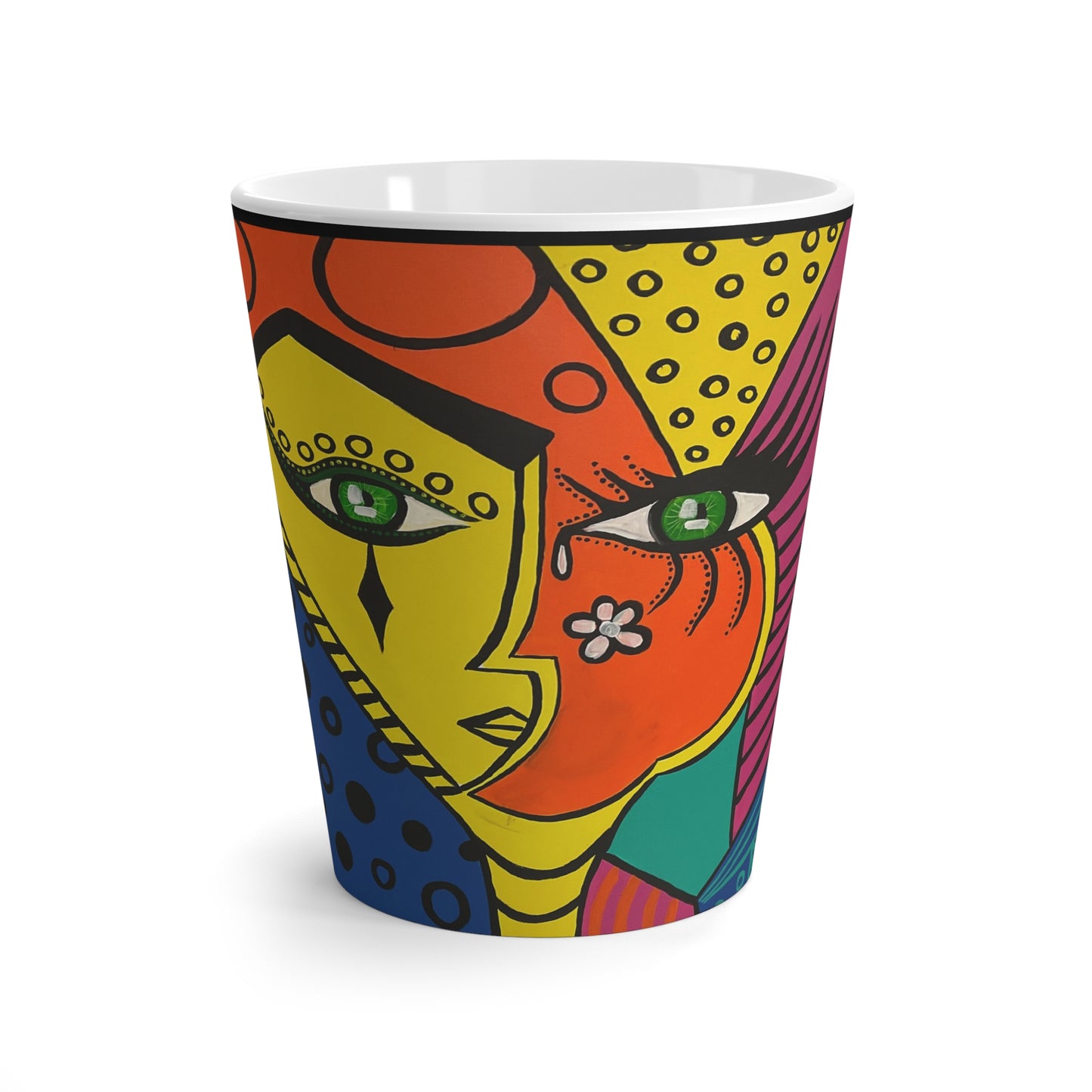 vorder Ansicht einer konischen Tasse von ZeniArt mit dem Motiv Orange Woman