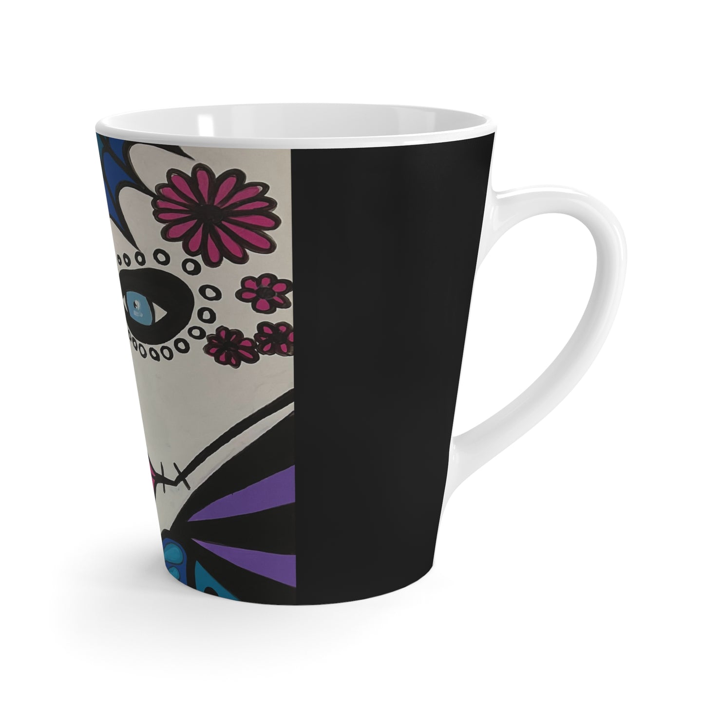 rechte Seitenansicht von ZeniArts Mictecacihuatl Woman Lattetasse