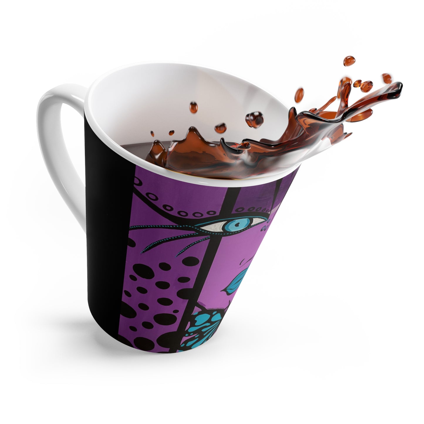 Purple Butterfly Woman Lattetasse konisch 350ml