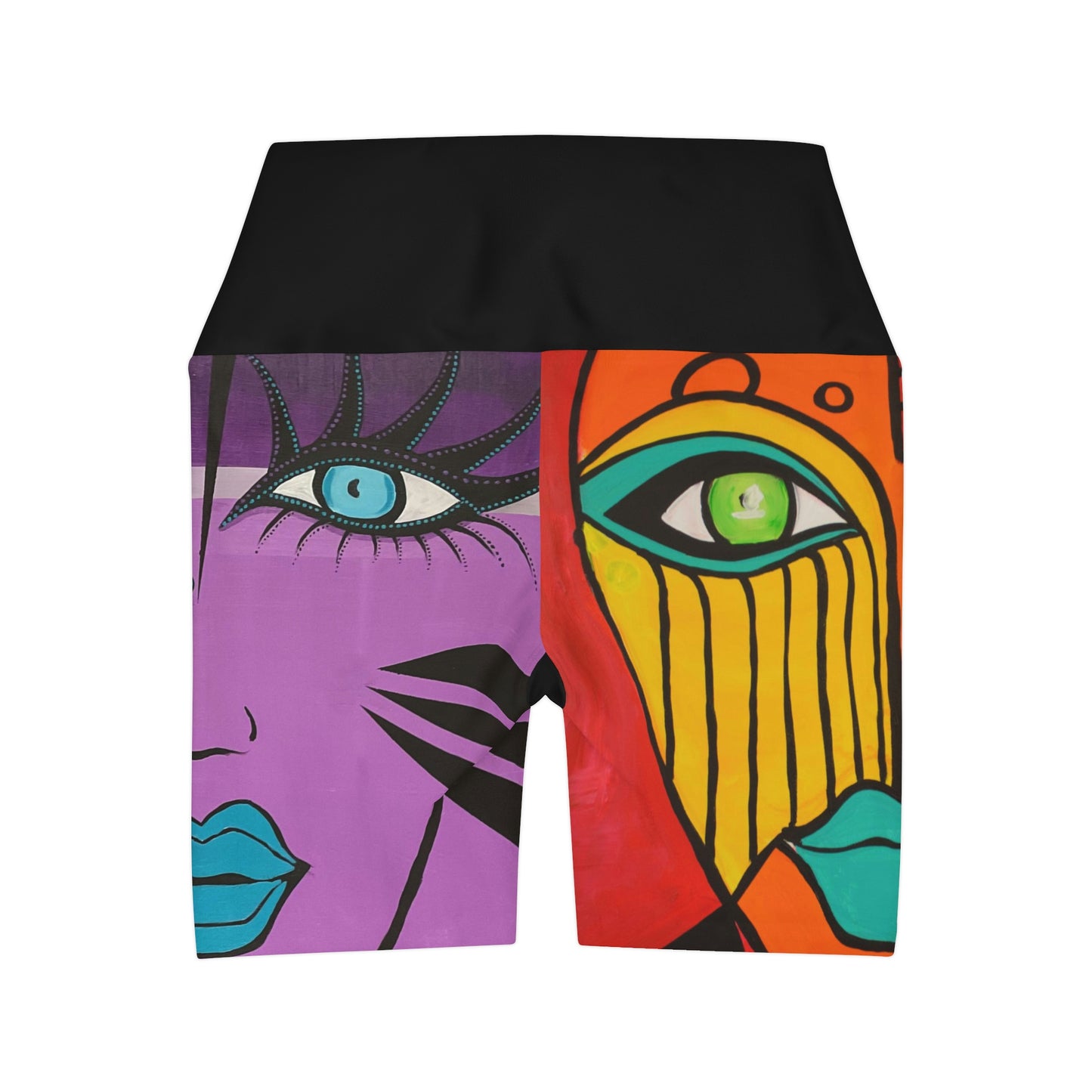 Rückseite der Yoga Short Orange Woman/Purple Butterfly Woman