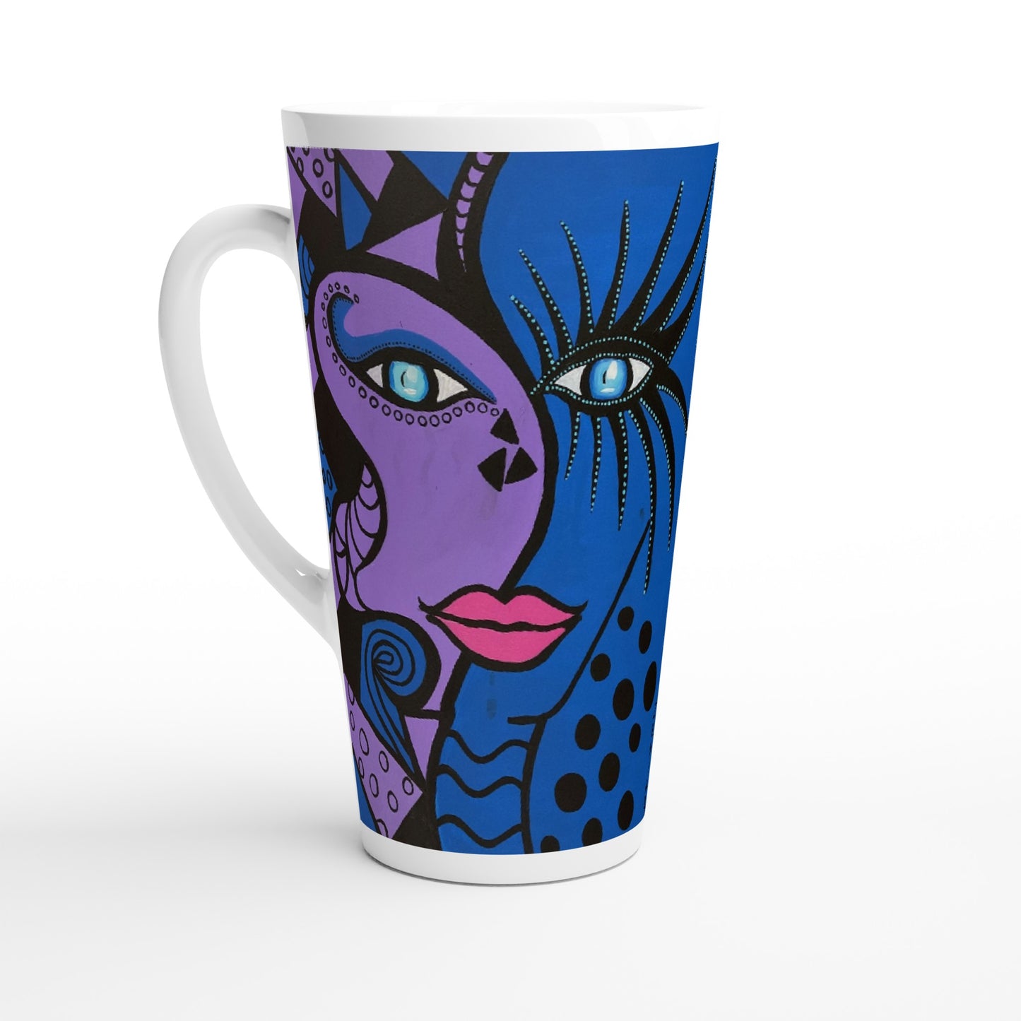 linke Seite des Latte Bechers von ZeniArt Motiv Cobra Woman