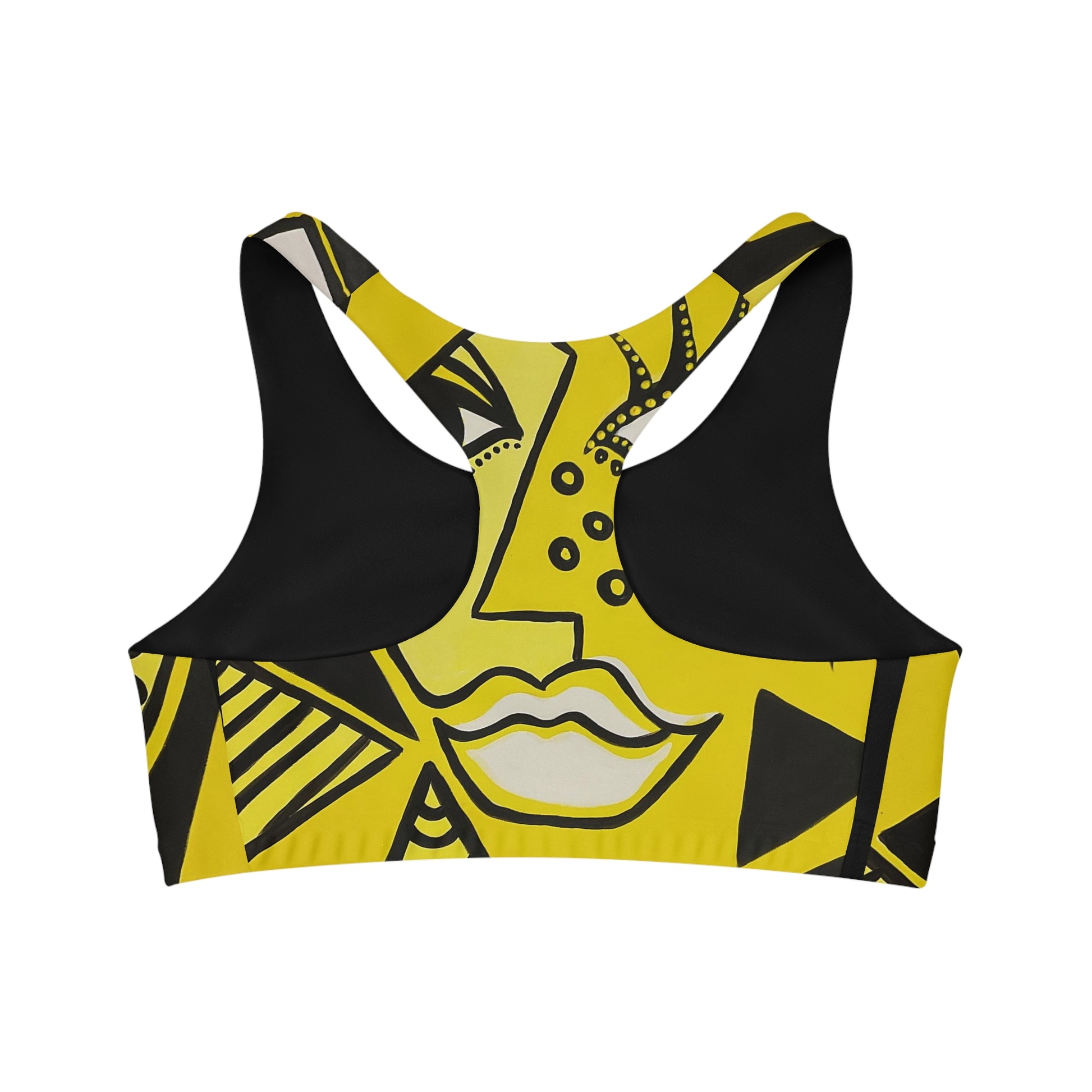 Aufnahme der Rückseite des Sports Bra - Cheetah Woman von ZeniArt