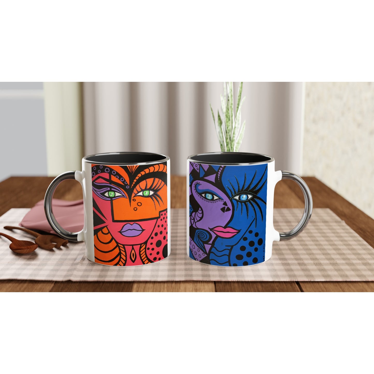 Keramikbecher ZeniArt - Woman of Lust & Cobra Woman 300 ml
