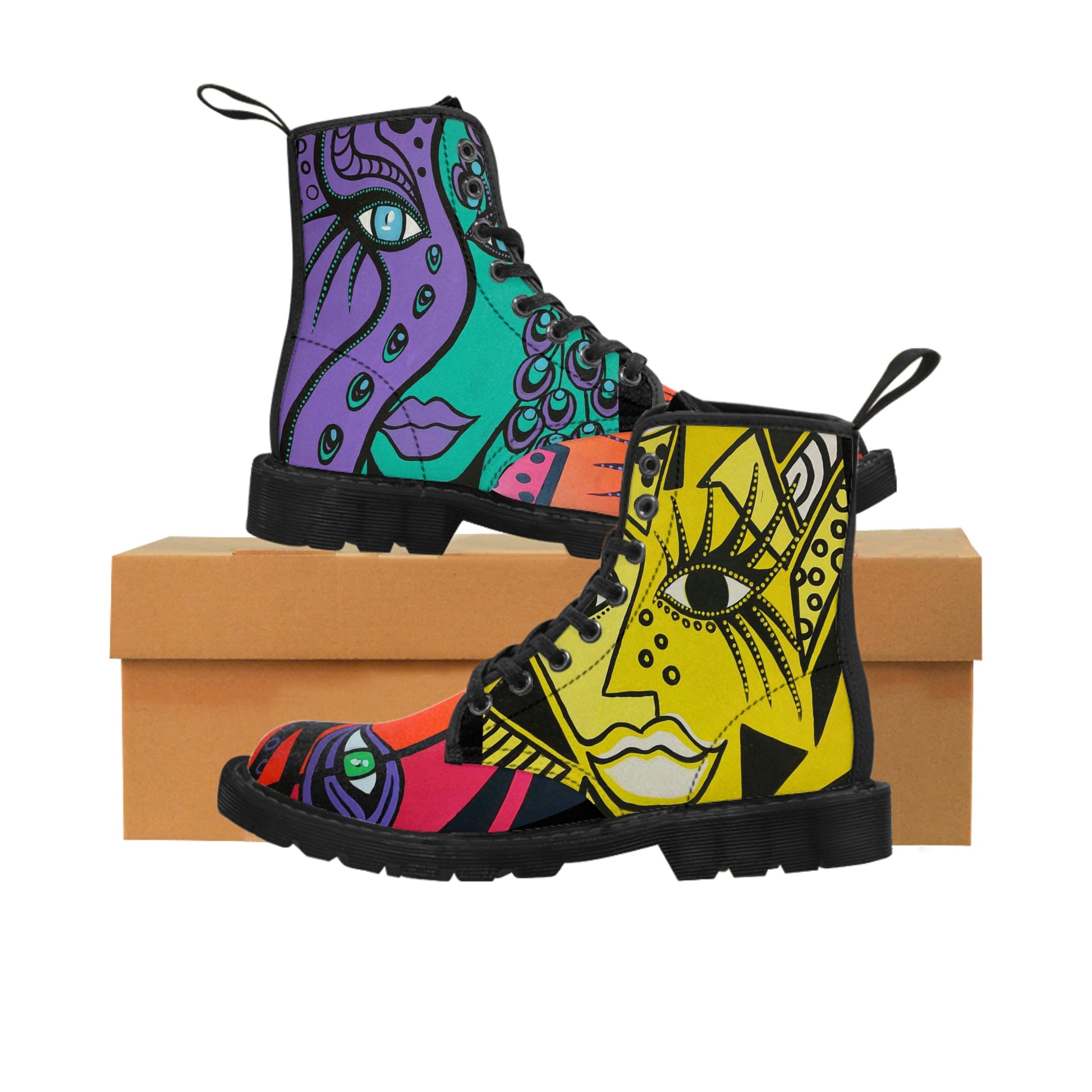 linke und reche Außenseite der Canvas Boots von ZeniArt
