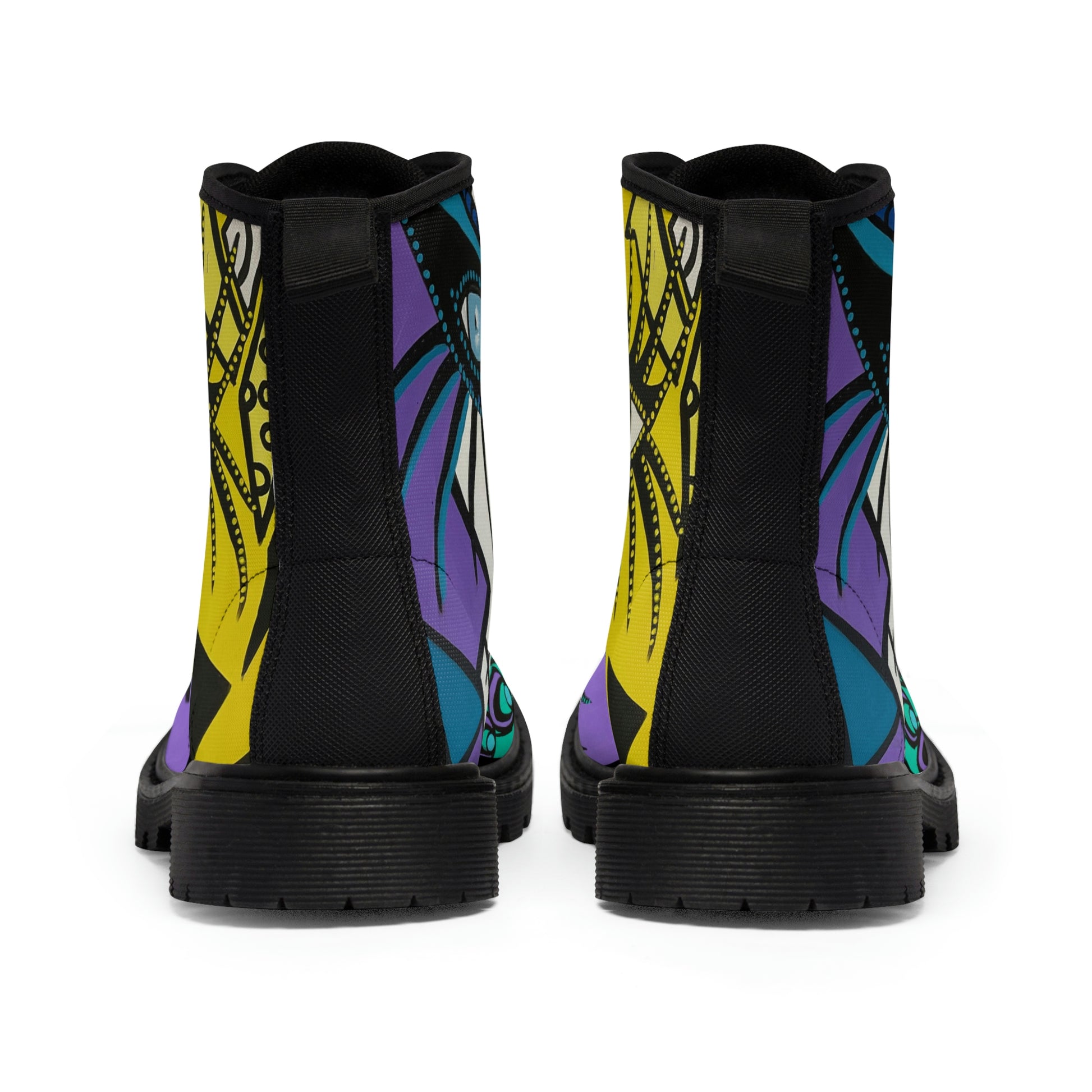 bootsaufnahme von hinten. Schlaufe, und schwarzer breiter Strich auf Rückseite der Boots