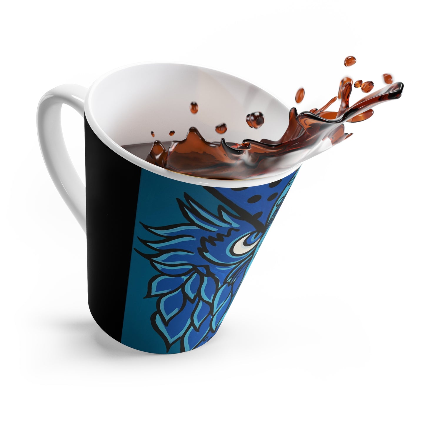 linke Ansicht eines konischen All over Print Becher von ZeniArt