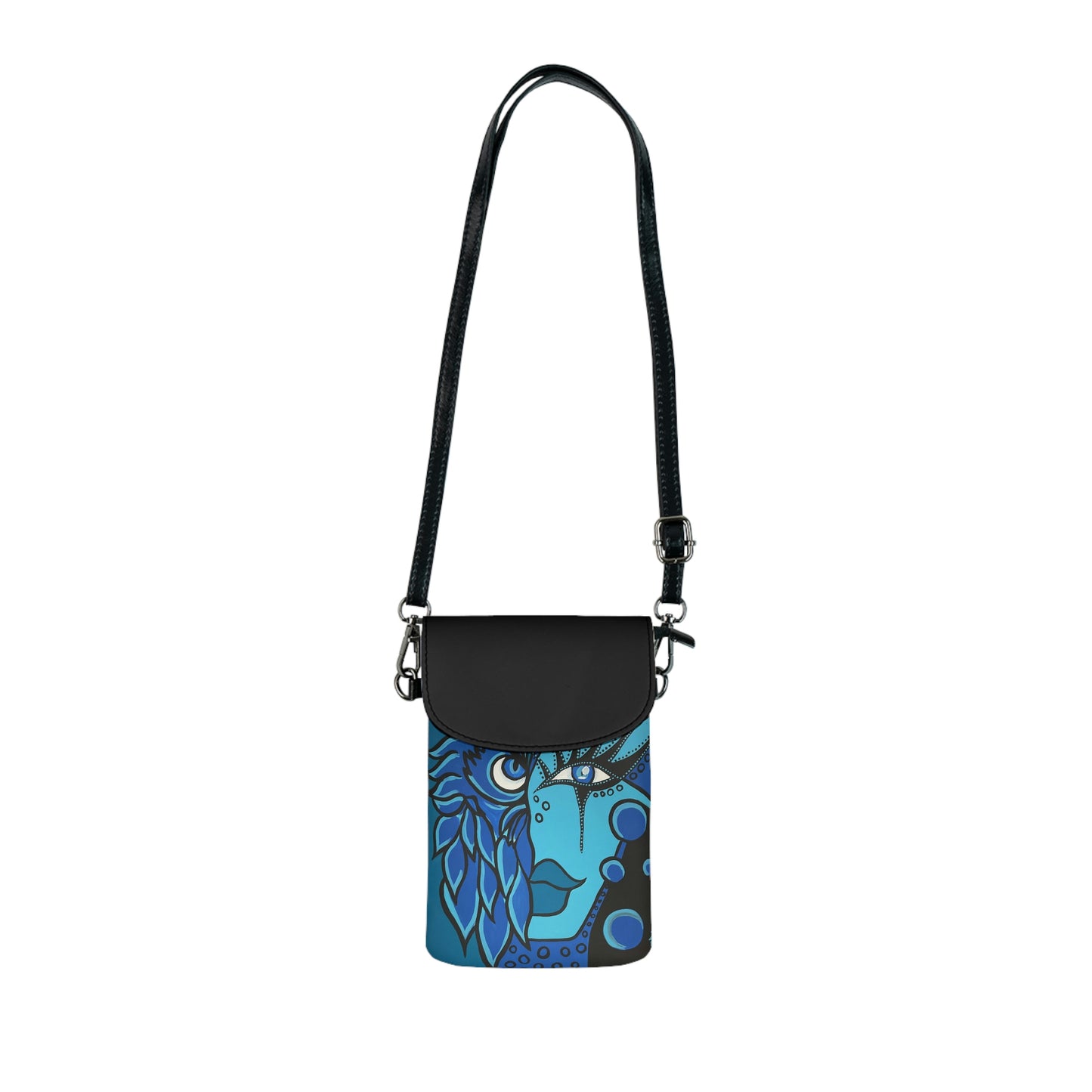 Blue Owl Woman Handytaschenaufnahme der Marke ZeniArt von vorne