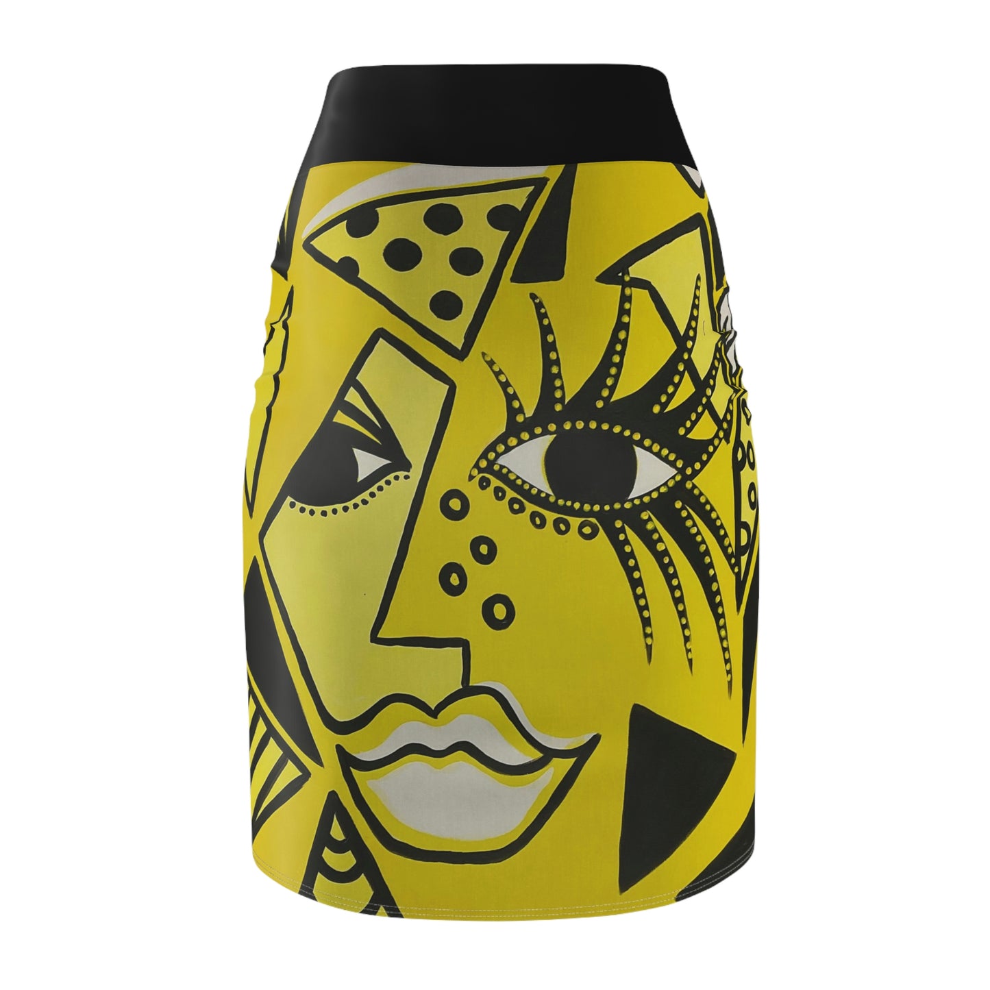 zu sehen ist die Rückseite des extravaganten Bleistiftrock Peacock/Cheetah Woman der Marke ZeniArt