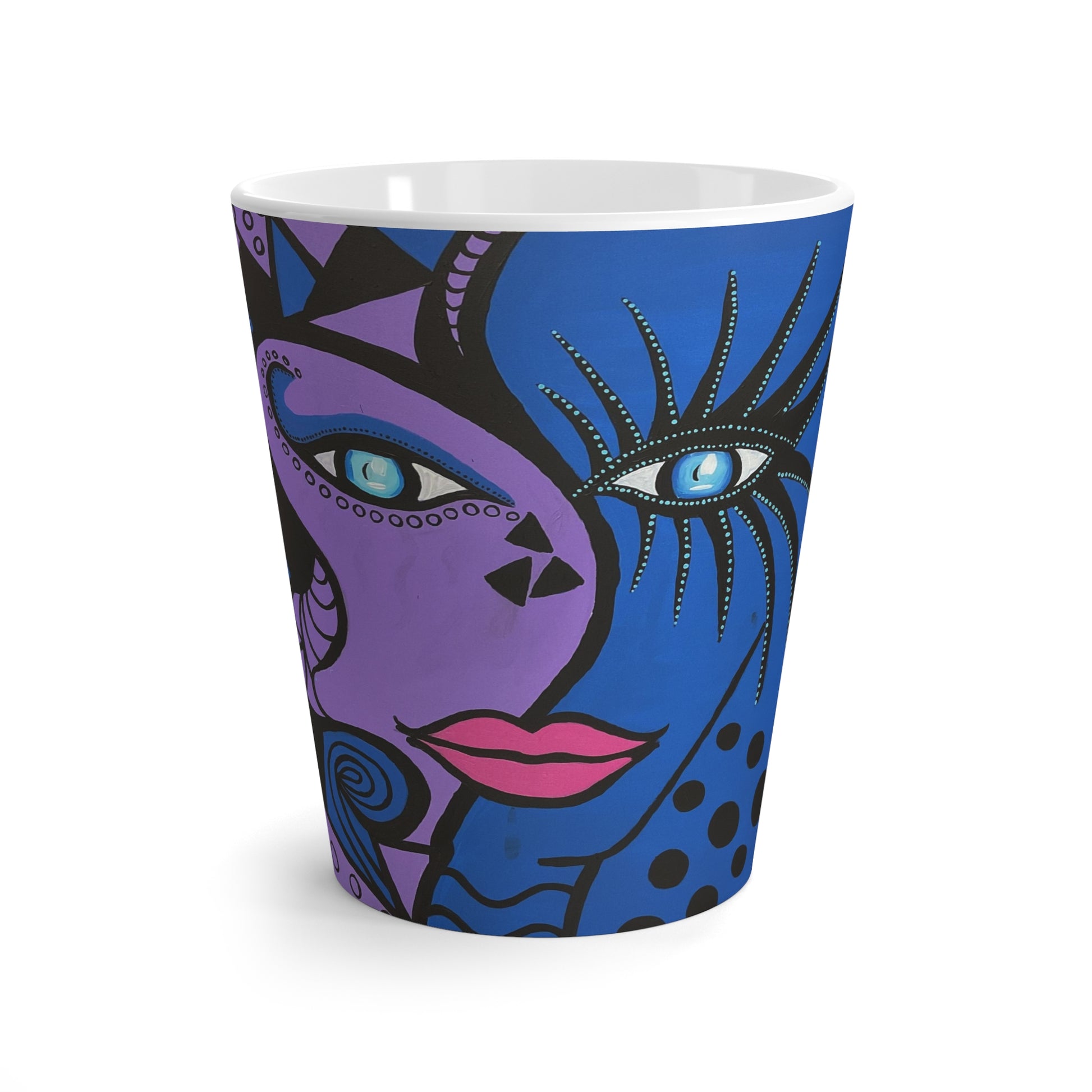 Front Ansicht der Latte Tasse von Zeniart Cobra Woman