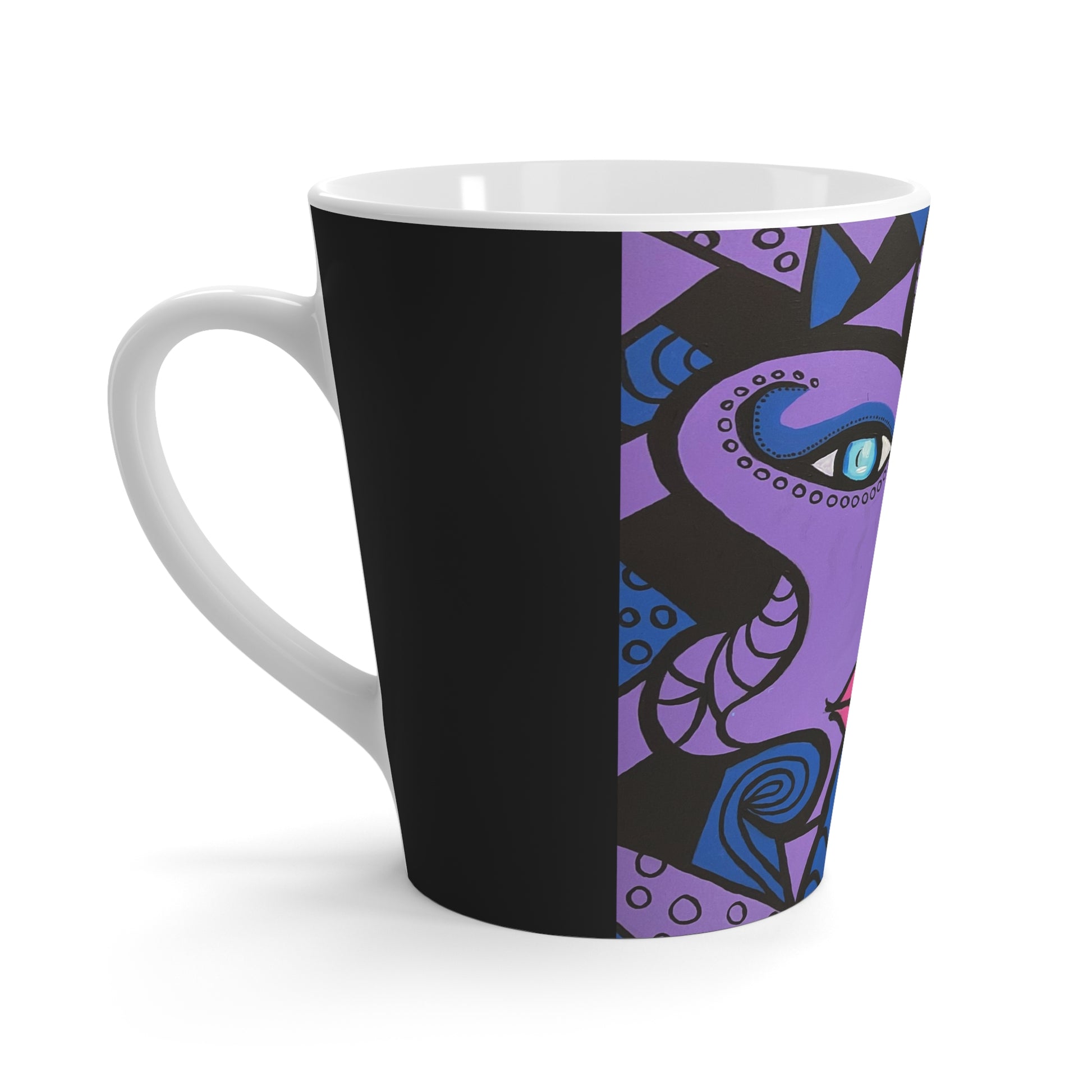 rechte Seite des Latte Bechers Cobra Woman von Zeniart