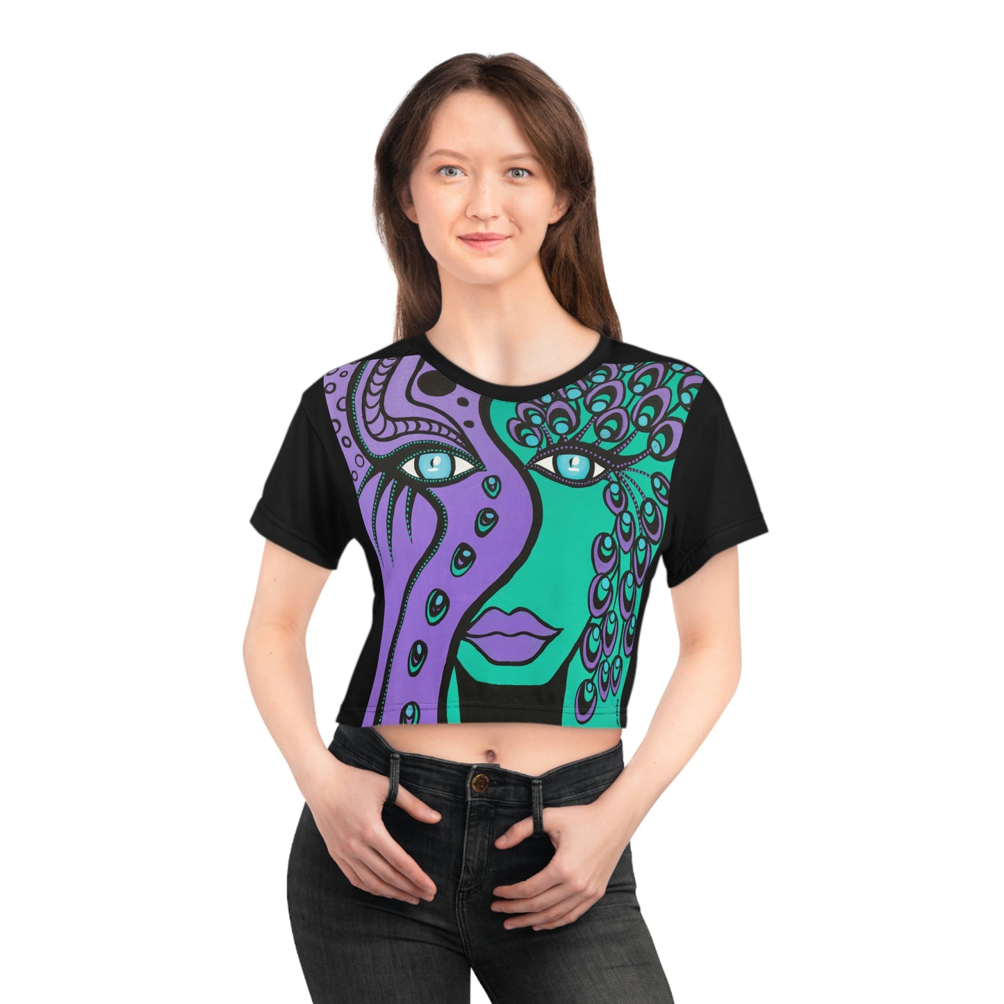 Diva mit dem Crop Top Peacock Woman von ZeniArt